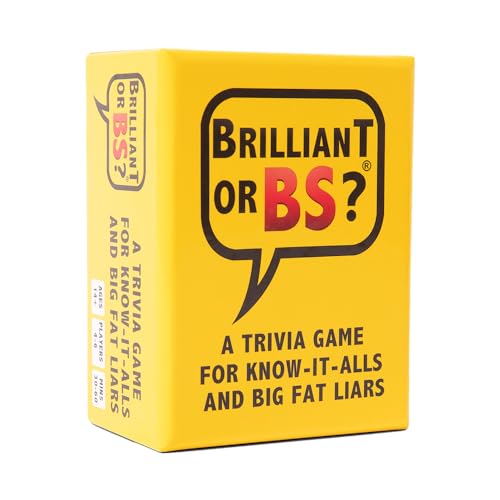 Brilliant or BS? | A Trivia Party Game for Know-It-Alls and Big Fat Liars [Hilarious Bluffing Game for 4-6 Players, Family-Friendly, Ages 14+]