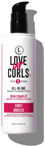 Love Ur Curls - All in One Curl Cream Styler, Curling Cream for Curly Hair, Repair, Define, Hydrate & Style, Anti Frizz with Shea Butter, 250mL