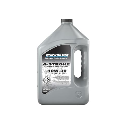 Quicksilver 10W-30 4-Stroke Synthetic Blend Marine Outboard and Sterndrive Engine Oil, 1 Gallon