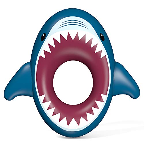 Jasonwell Inflatable Shark Pool Float Shark Floaties Water Fun Summer Beach Swimming Pool Tube Inflatables Ride on Pool Party Raft Lounge Toys for Kids Adults