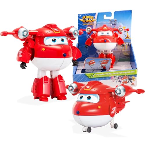 Auldey EU740283 Super Wings Transformer Figur JETT Supercharge 12 cm, bunt