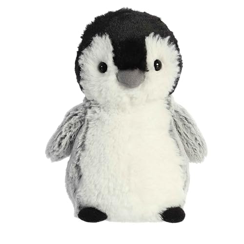 Aurora® Adorable Mini Flopsie™ Pippin Penguin™ Stuffed Animal - Playful Ease - Timeless Companions - Gray 8 Inches