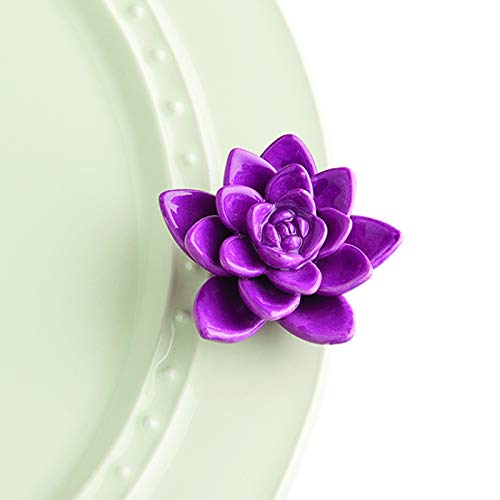 nora fleming Get Growing! (Purple Flower) A243 - Hand-Painted Ceramic Holiday Décor - Spring Minis for the Home and Office