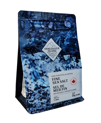 Sea Salt - 300g bag of all-natural fine grain sea salt - Hand-Harvested on Vancouver Island - High in minerals - Perfect for cooking, baking, seasoning, brining and fermenting