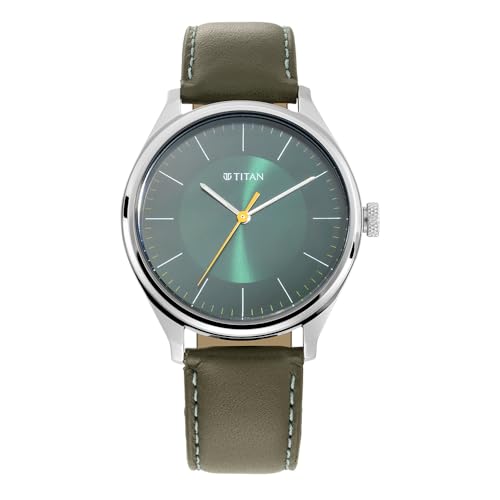 Titan Men's Urban Edge Lustrous Green Dial Leather Analog Watch-Np1802Sl04