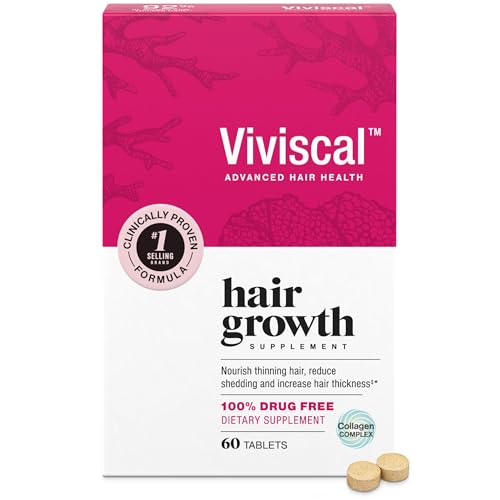 Viviscal Hair Growth Supplements For Women For Thicker, Fuller Hair, Nourishes Thinning & Loss, With Proprietary Collagen Complex, 60 Tablets, 1 Month Supply
