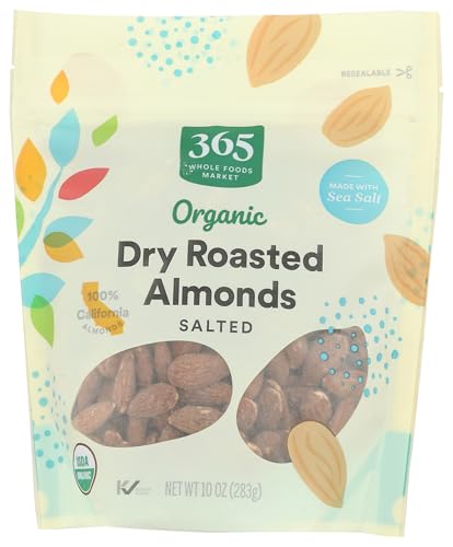 365 by Whole Foods Market, Organic Dry Roasted & Salted Almonds, 10 OZ