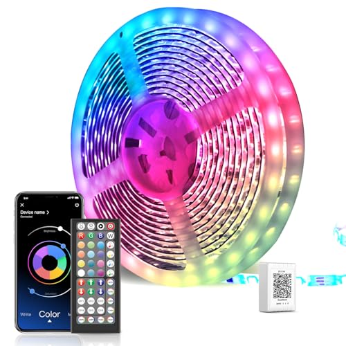 Mexllex LED Strip Lights 30m, Ultra-Long LED Lights Strip Music Sync, App Control with Remote, LED RGB Tape Lights LED Lights for Bedroom Party