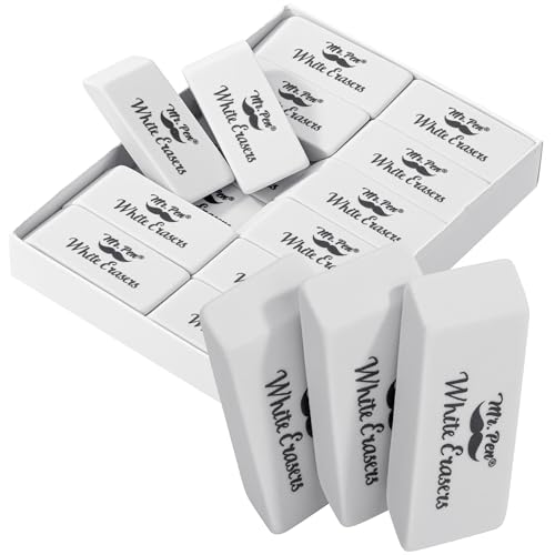 Mr. Pen- Erasers, Pencil Eraser, 12 Pack, White Erasers, Eraser, Erasers for Drawing, Eraser Pencil, Pencil Erasers, Erasers for Kids, Art Erasers for Drawing, Artist Eraser, White Eraser, Art Eraser
