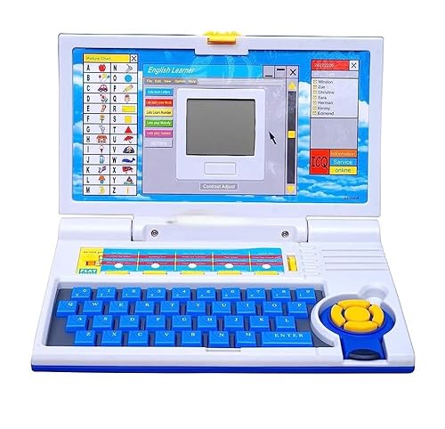 Cable World Educational Laptop Computer Toy Educational Computer for Kids Above 3 Years - 20 Fun Activity Learning Machine, Now Learn Letter, Words, Games, Mathematics, Music, Logic, Memory Tool,Blue