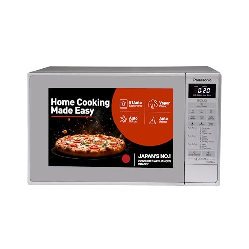 Panasonic 20L Solo Microwave Oven (NN-ST26JMFDG, Silver, 51 Auto Menus)