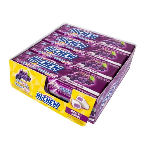 Hi Chew - Fruit Chewy Candy Grape, 12 sleeves of 58 g each