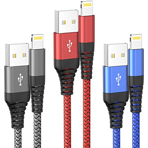 Ofuca iPhone Charger Cable, Lightning Cable 3Pack 6FT/1.8M iPhone Charger Braided Long iPhone USB Fast Charging Cable Compatible with iPhone 14/13/12/11/Pro/Xs Max/X/8/7/Plus/6S/6/SE/5S iPad and More