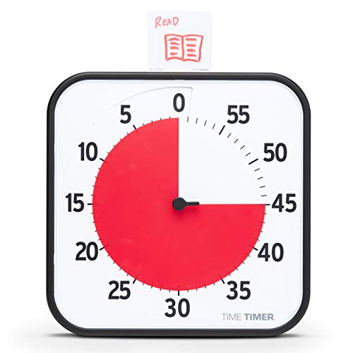 TIME TIMER 12 inch Visual Timer 60 Minute Kids Desk Countdown Clock with Dry Erase Activity Card, Also Magnetic for Classroom, Homeschooling Study Tool, Task Reminder, Home and Kitchen Timer