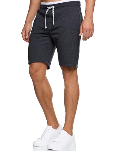 Indicode Herren Aldrich Sweatshorts mit Kordelzug | Herrenshorts Sportshorts für Männer Black Mix L