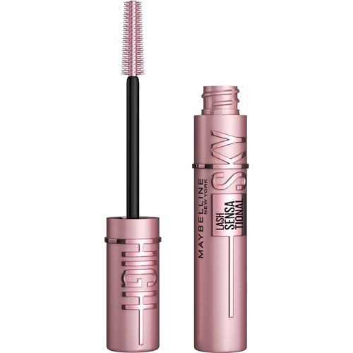 Maybelline New York Lash Sensational Sky High Washable Eyelash Mascara Makeup, Volumizing, Lengthening, Defining, Curling, Multiplying, Buildable Formula, Blackest Black, 7.2 ml