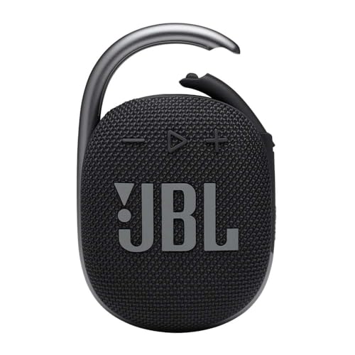 JBL CLIP 4 Bluetooth Lautsprecher - Schwarz – Wasserdichte, tragbare Musikbox mit praktischem Karabiner – Bis zu 10 Stunden kabelloses Musik Streaming