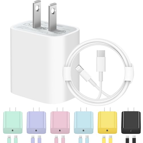 iPhone Charger Fast Charger[Apple MFi Certified] 20W Type C Wall Charger Block Apple Charger with 6ft USB C to Lightning Cables for iPhone 14 13 12 11 Pro/Pro Max/Xs Max/XR/X/iPad/AirPods Pro
