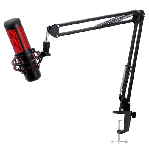 Mic Arm for QuadCast S - Boom Arm for HyperX QuadCast 2 QuadCast SoloCast, Blue Yeti, Fifine AM8, Rode, Shure, Razer, Gaming Mic and Most Microphones using 3/8" to 5/8" Adapter