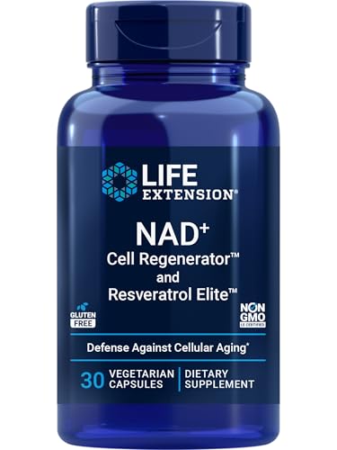 Life Extension NAD+ Cell Regenerator and Resveratrol Elite, NIAGEN nicotinamide riboside, Trans-resveratrol, quercetin, Fisetin, for Longevity, Energy, and oxidative Stress, 30 Vegetarian Capsule