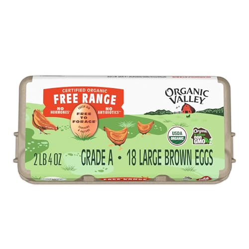 Organic Valley Eggs Grade A Large Brown, 18 Count