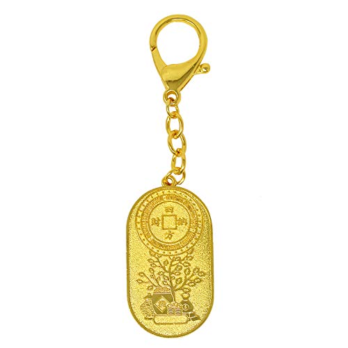 Feng Shui Wealth Income-Generating Golden Hanging Keychain W4293