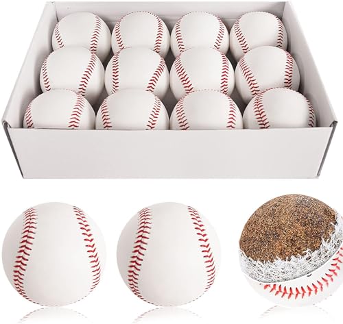 Baseball 12 Ball Pack Official League Recreational Baseballs 9 inch Practice Training Baseballs for Youth/Adult Unmarked Autographs Baseball(One Dozen)