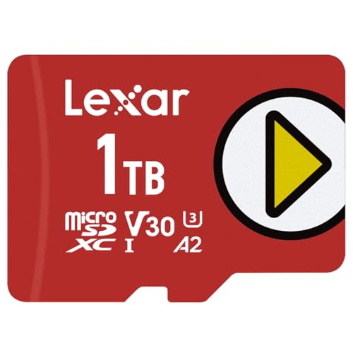 Lexar 1TB PLAY micro SD Card, UHS-I, C10, U3, V30, A2, Full HD, 4K, Up To 160/100 MB/s microSDXC Memory Card, Expanded Storage for Nintendo Switch, Gaming, Smartphones, Tablets (LMSPLAY001T-BNNNU)