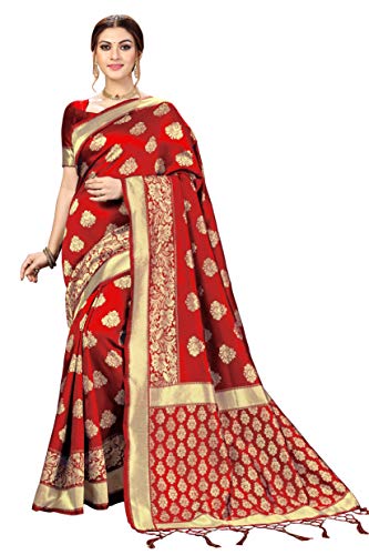 Nivah Fashion Women's Banarasi Art Silk Saree with Blouse Piece