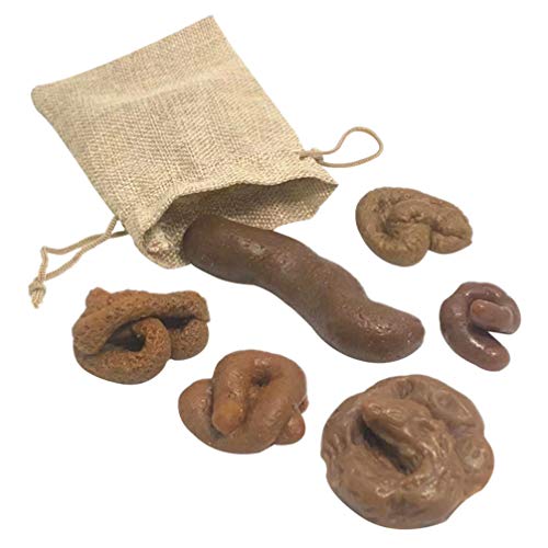 Kisangel 1 Set Realistic Poop Fake Human Dog Poop Easter Trick Props Disgusting Toys with Storage Bag for April Fools Day Jokes Prank Prop