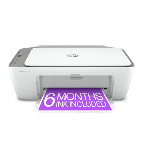 HP DeskJet 2755e Wireless Color inkjet-printer, Print, scan, copy, Easy setup, Mobile printing, Best-for home, 6 month Instant Ink trial included, white (packaging may vary)