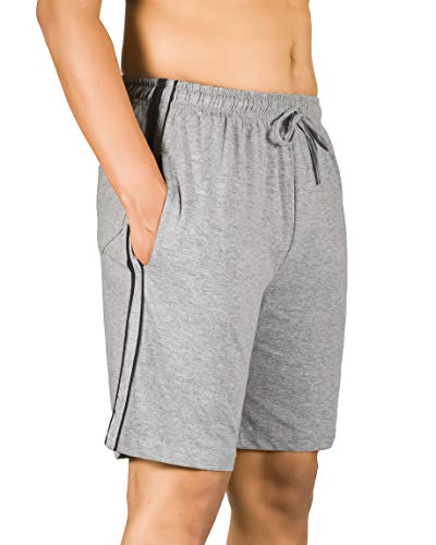0-DEGREE Men's Regular Fit Shorts with Zip Pocket 34-36 Inch Waist Light Melange
