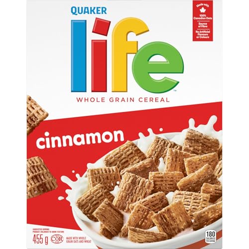 Quaker Life Cinnamon Whole Grain Cereal, 455g