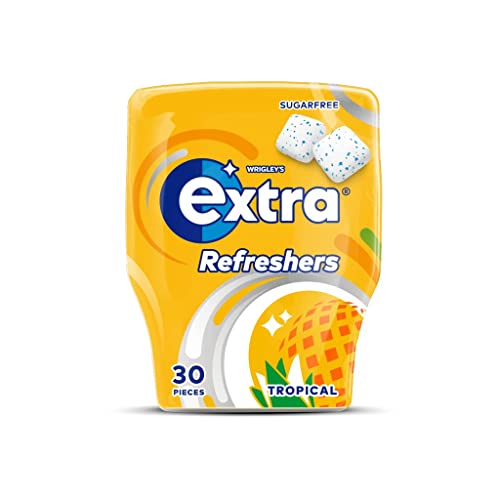 Extra Refreshers Chewing Gum, Tropical Flavour, Pack of 30