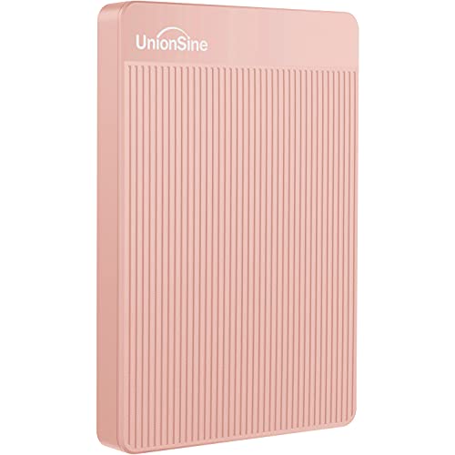 UnionSine 500GB 2.5" Ultra Slim Portable External Hard Disk Drive HDD-USB 3.0 for PC, Mac, Laptop, PS4, Xbox one,Xbox 360,HD-2510(Pink)