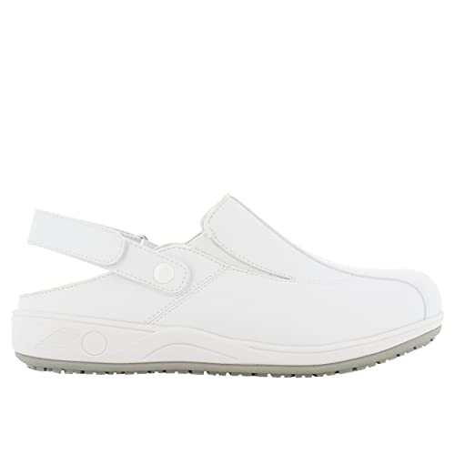 SAFETY JOGGER Arbeitsschuhe Damen 42 EU - CARINNE - Oxypas - Leichter, Bequemer Arbeitsschuh mit Klettverschluss, ideal für Pflege oder Küche, rutschfest, Stoßdämpfend Sicherheitsclog, Weiss