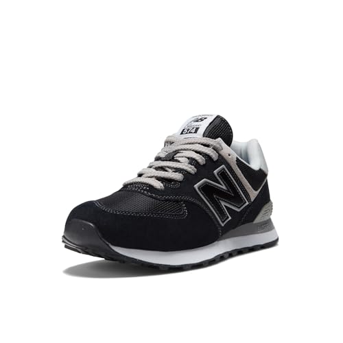 New Balance mens 574 Core Sneaker, Black/White, 10 US