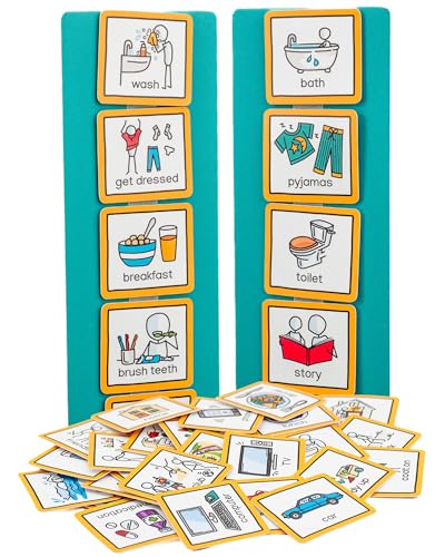 Visual Timetable For Home Visual Schedule Routine Chart for kids with 35 durable visual pecs cards to support transition for autism, adhd, send, learning difficullties, early years