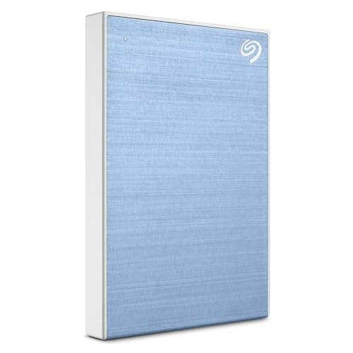 Seagate One Touch 1TB External HDD with Password Protection – Light Blue, for Windows and Mac, with 3 yr Data Recovery Services, and 6 Months Mylio Create Plan and Dropbox Backup Plan (STKY1000402)