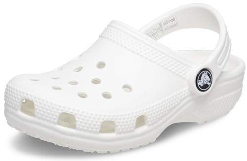 Crocs Unisex-Child Classic Clogs, White/White, 6 Toddler