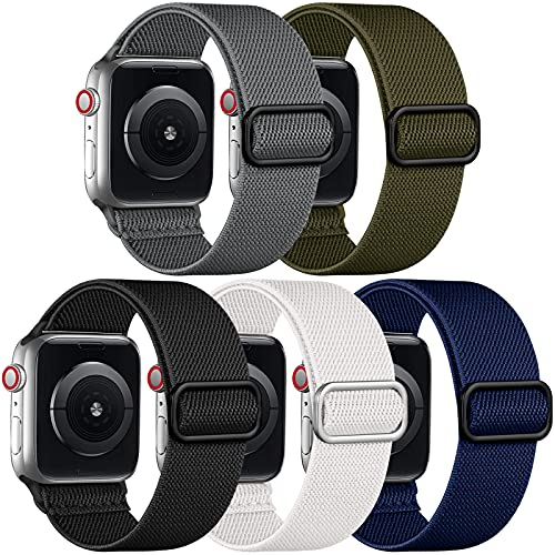 Adorve Stretchy Band Compatible with Apple Watch Band Ultra 2 49mm 46mm 45mm 44mm 42mm 38mm 40mm 41mm Men Women, Soft Nylon Elastic Braided Strap for iWatch Bands Series 10/SE/9/8/7/6/5/4/3/2/1