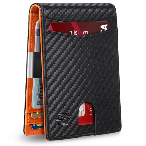 Zitahli Mens Slim Wallet Larger Capacity with 12 Slots RFID Blocking Minimalist Bifold Front Pocket Wallet for Men with ID Window
