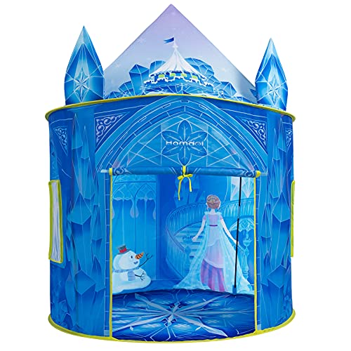 Hamdol Princess Play Tent, Frozen Toy for Girls, Ice Castle Kids Tent Indoor and Outdoor, Large Imaginative Playhouse 51" X 40" with Carrying Bag for 1 2 3 4 5 6 7 8 9 Years Old Girls Gift