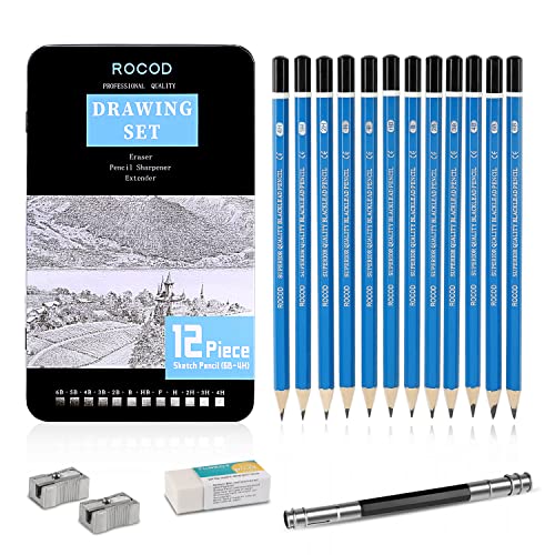 Profession sketch pencils 6B to 4H for kids and adults drawing,Art graphite pencil for artists beginner sketching.