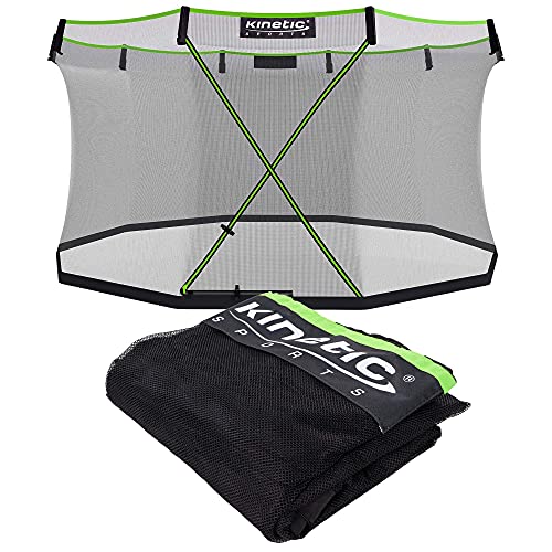 Kinetic Sports Sicherheitsnetz für Trampolin Bungee Safety Elite | Ersatznetz | Mit Reißverschluss und Sicherheitsclips | Schutznetz, Fangnetz für Gartentrampoline | UV-beständig | Ø 244/305/366 cm