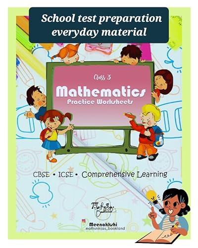 Class 3 Mathematics CBSE/ ICSE Practice Question papers 2025 (Chapter wise) with mental maths Workbook by Mathsninjas Bookland [Workbook] Meenakkshi