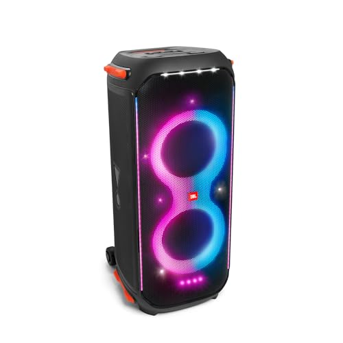 JBL PartyBox 710 Portable Indoor and Outdoor Party Speaker with Built-In Lights, IPX4 Splashproof Design, Deep Bass and Robust Wheels, Black