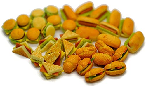 20 Mix Hamburger Hotdog Sandwich Fastfood Puff Pie Bakery Size 1.5 X 1 CM Dollhouse Miniatures Food Kitchen Docoration