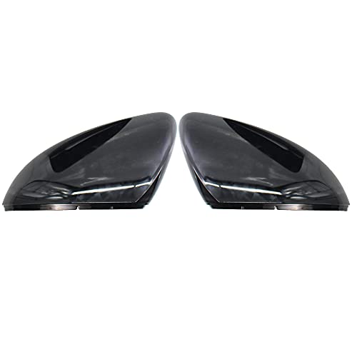 KYYET Compatible with Golf 7 Mk7 7.5 Gtd R L E-Golf Side Wing Rearview Mirror Cover Caps 2013-2017 Gloss Black
