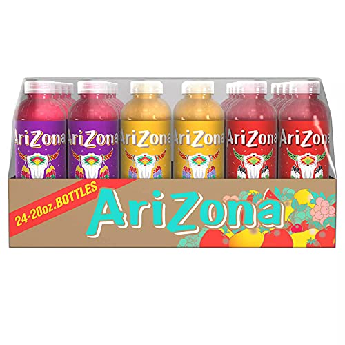 Gourmet Kitchn AriZona Juice Variety Pack - 100% natural and fortified with Vitamin C - Fruit Punch, Mucho Mango, Watermelon - Made without preservatives or artificial colors - 1 Pack (20oz / 24pk.)
